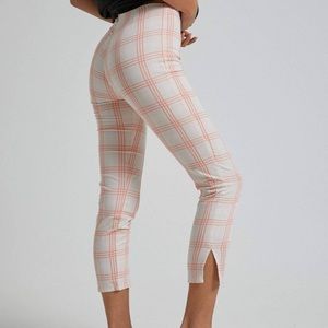 Afends plaid cream pants
